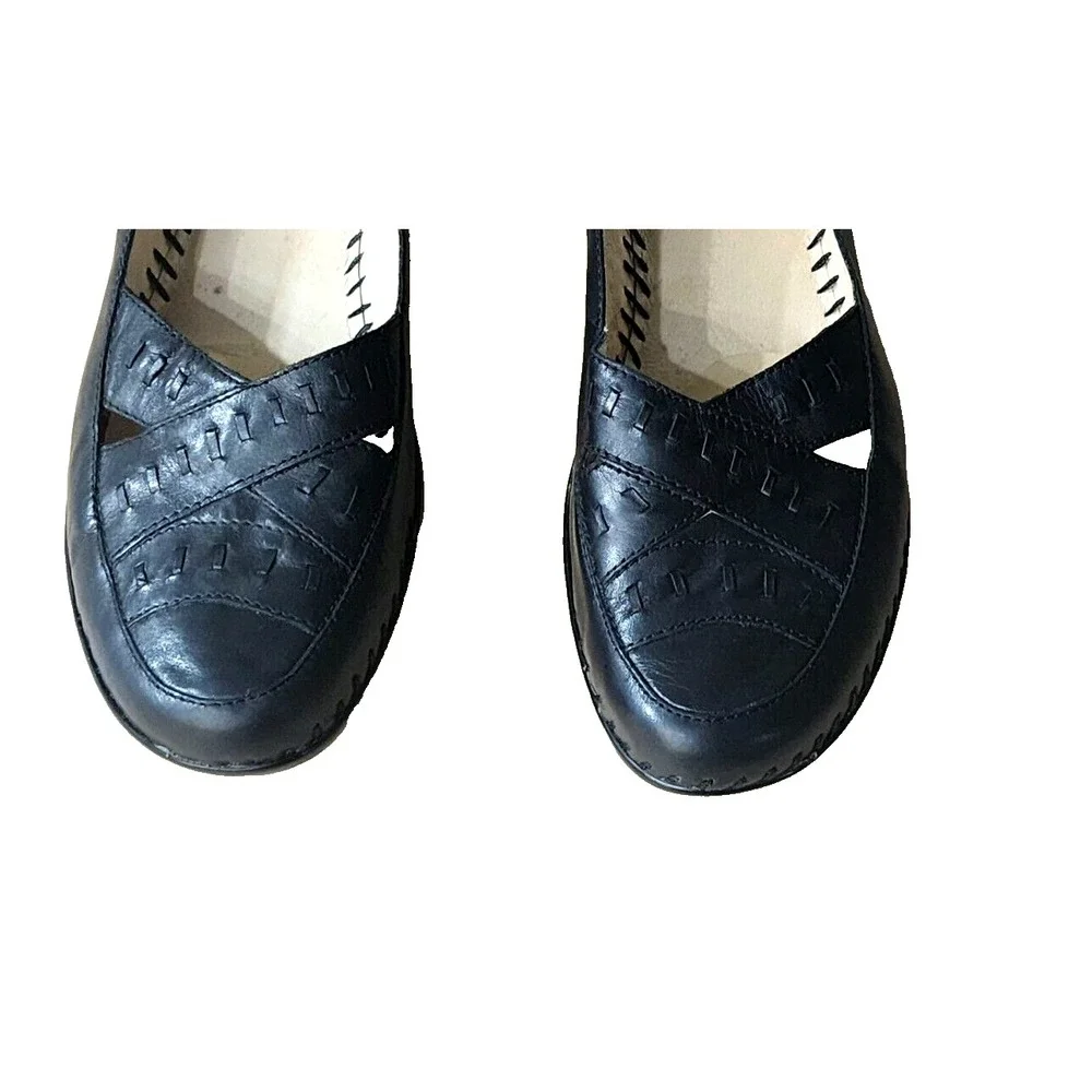 Women's EASY SPIRIT Black Slip-on Wedge Heel SHOES, Size 10N‎